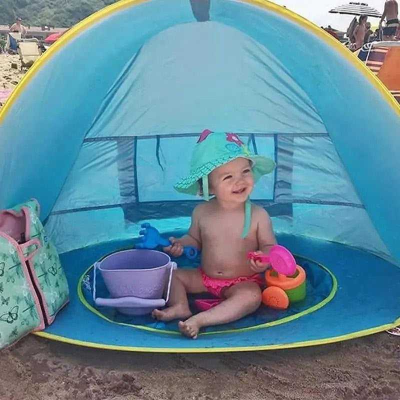 Tente Pop-Up Bébé Anti-UV + Mini Piscine – Protection Solaire Parfaite pour l’Été !