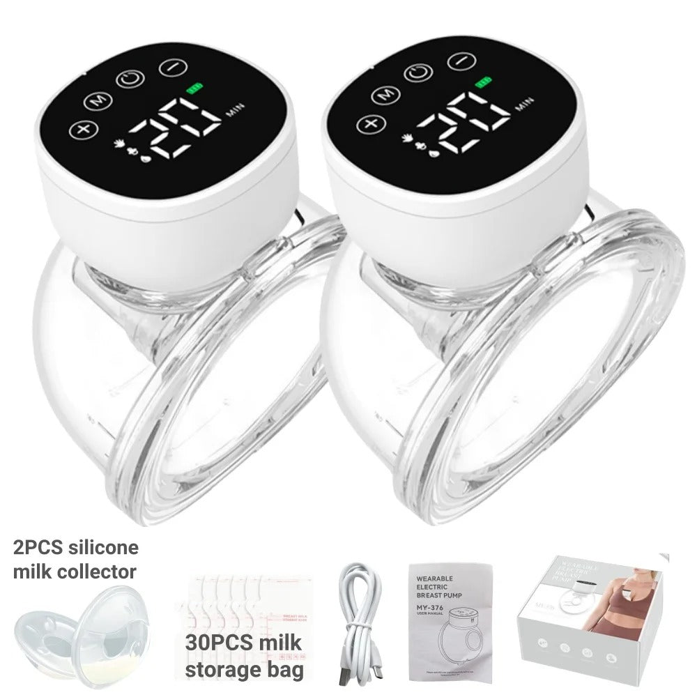 Tire-lait électrique portable mains libres avec sac de rangement et collecteur de lait maternel