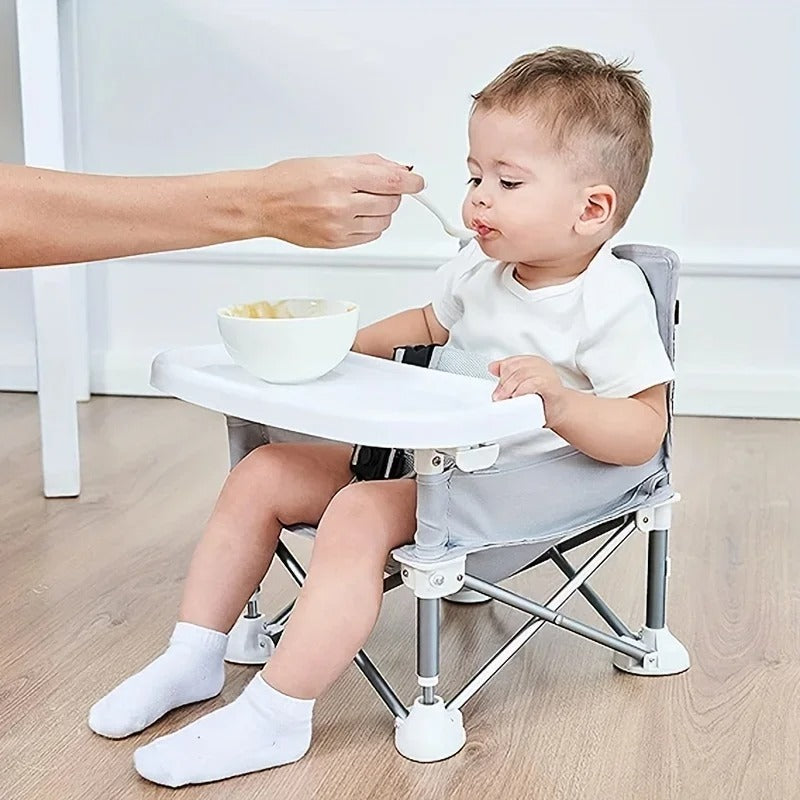 Chaise bébé compacte et pliable en alliage d'aluminium avec ceinture de sécurité