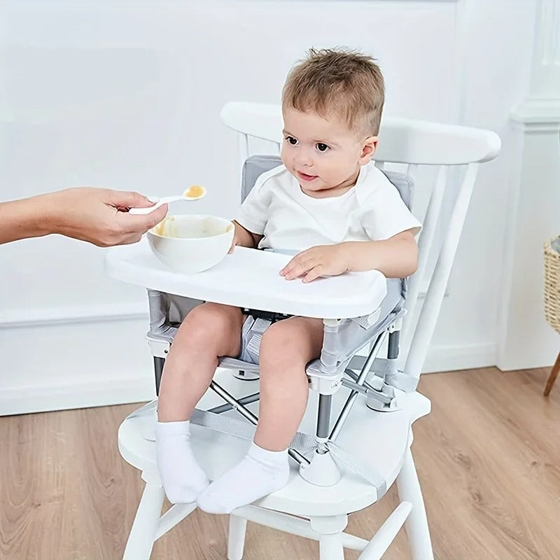 Chaise bébé compacte et pliable en alliage d'aluminium avec ceinture de sécurité