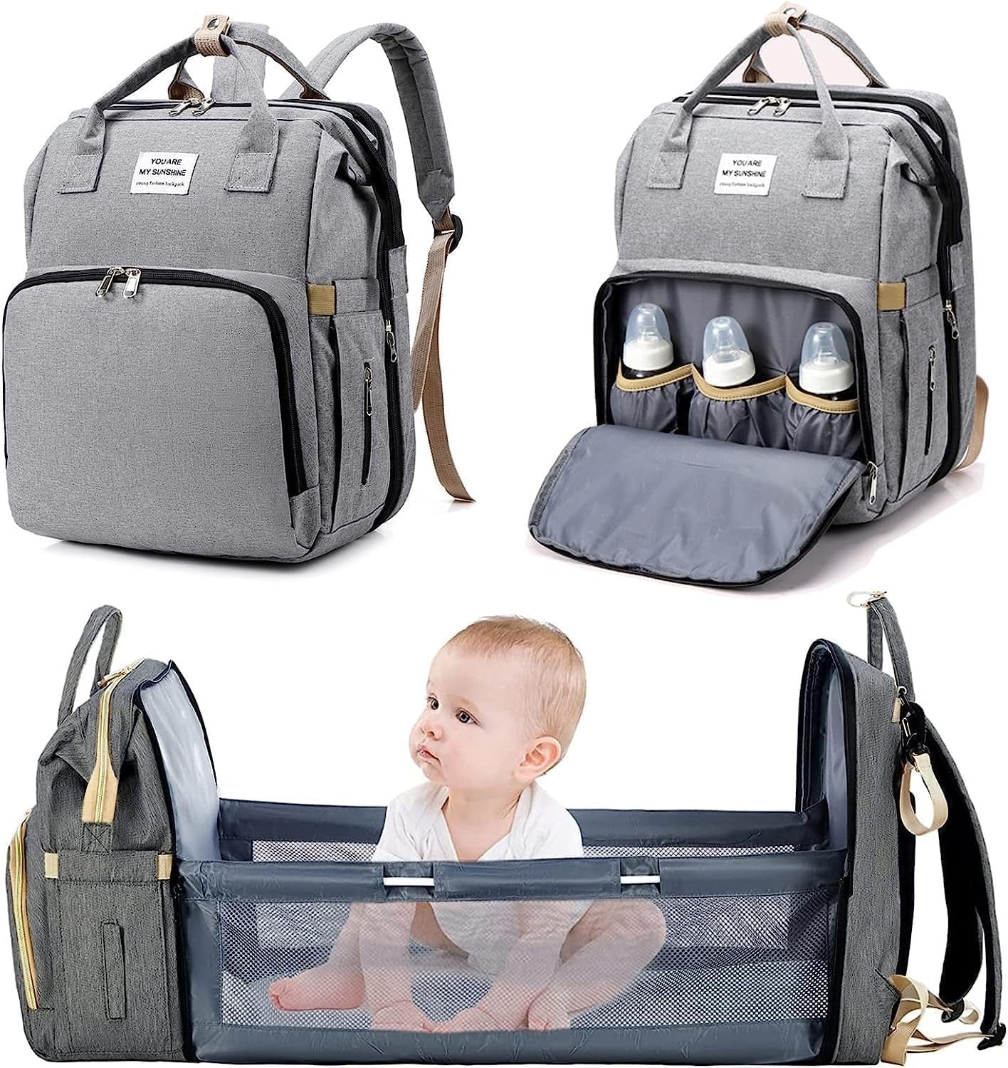 ac à dos à langer avec table à langer et tapis, sac d'allaitement pour bébé